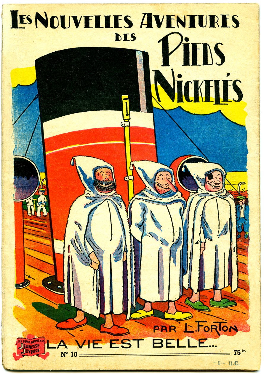 Bir çizgi roman albümünün kapağı: Les Nouvelle Adventures des Pieds Nickeles, La vie est belle, n.10 (renkli taş) by Louis Forton