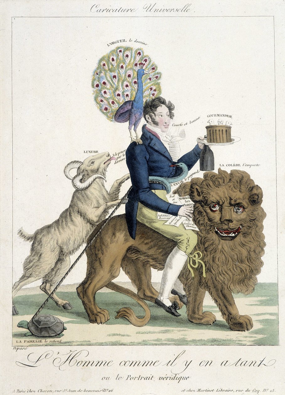 Aşkla ilgili karikatür: “O kadar çok insan var ki ya da gerçek portre” by Louis François Charon