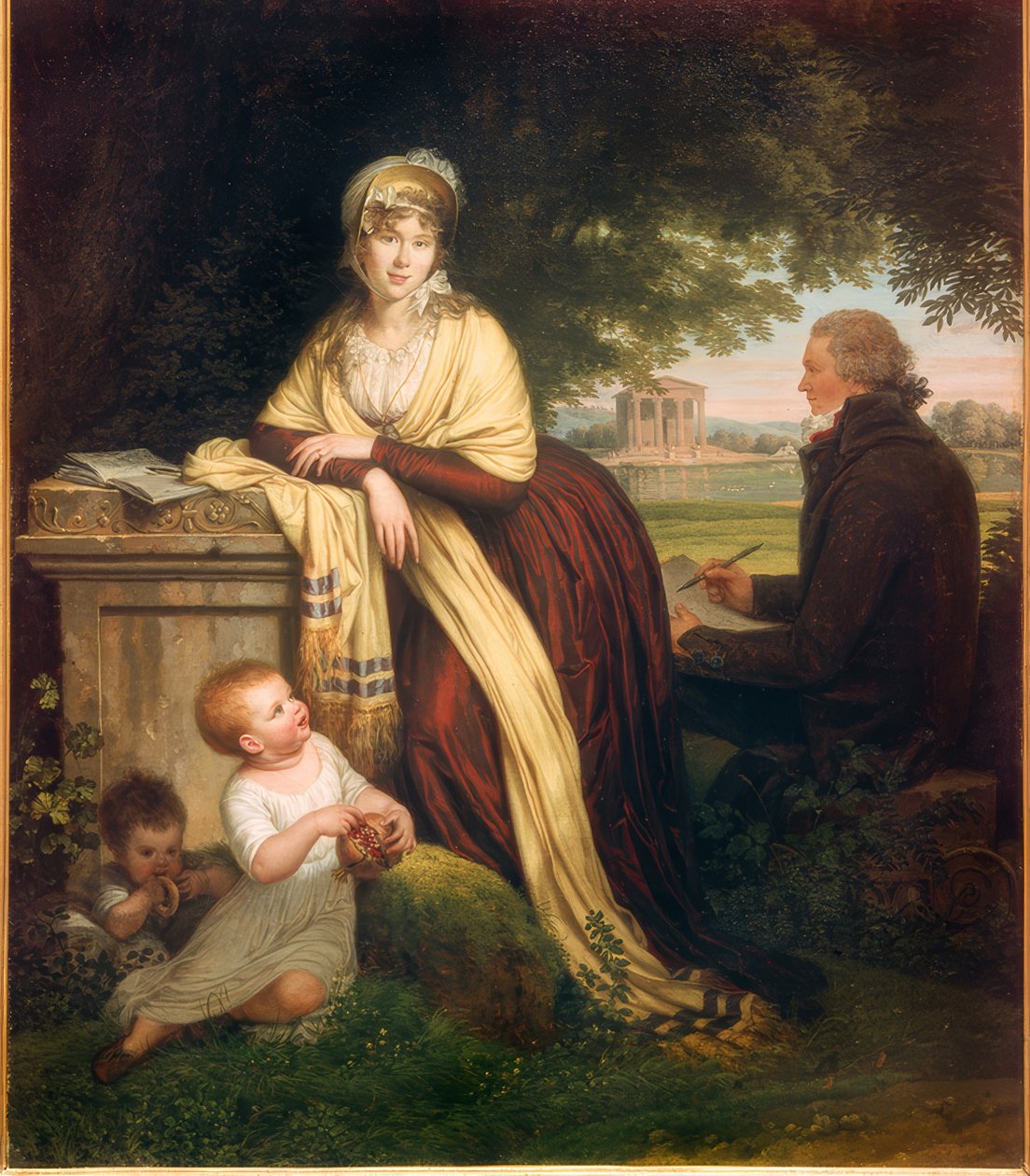 Louis Gauffier, karısı ve çocukları ile kendi portresi by Louis Gauffier