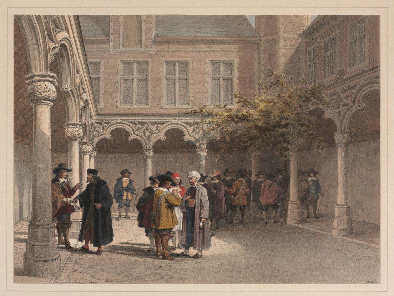 Eski Menkul Kıymetler Borsası, Antwerp. by Louis Haghe