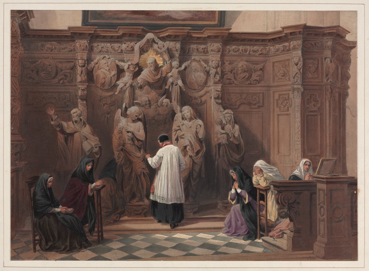 Confessional, St. Paul Kilisesi, Anvers by Louis Haghe