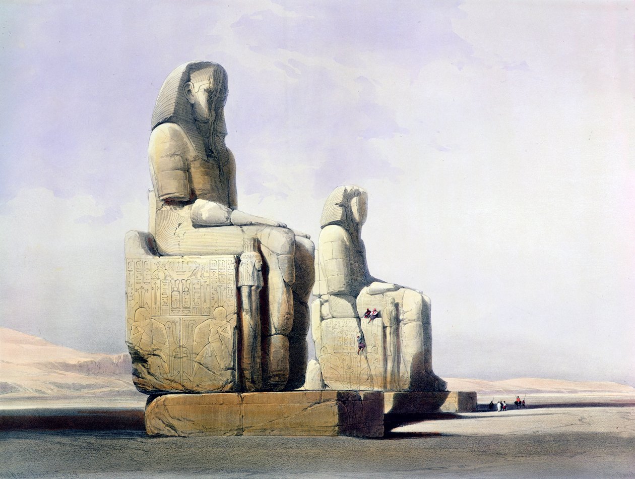 Memnon Heykeli Detayı, Thebes, Mısır, 4 Aralık 1838 1846 by Louis Haghe