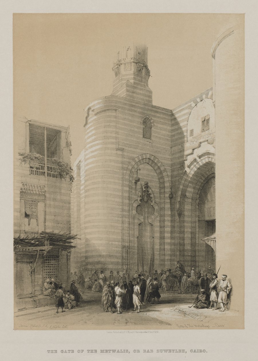 Mısır ve Nubia, Cilt III: Metwaleylerin Kapısı, Kahire, 1848. by Louis Haghe