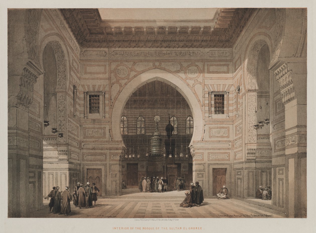 Mısır ve Nubia, Cilt III: Sultan El Ghoree Camii'nin İçi, 1849. by Louis Haghe