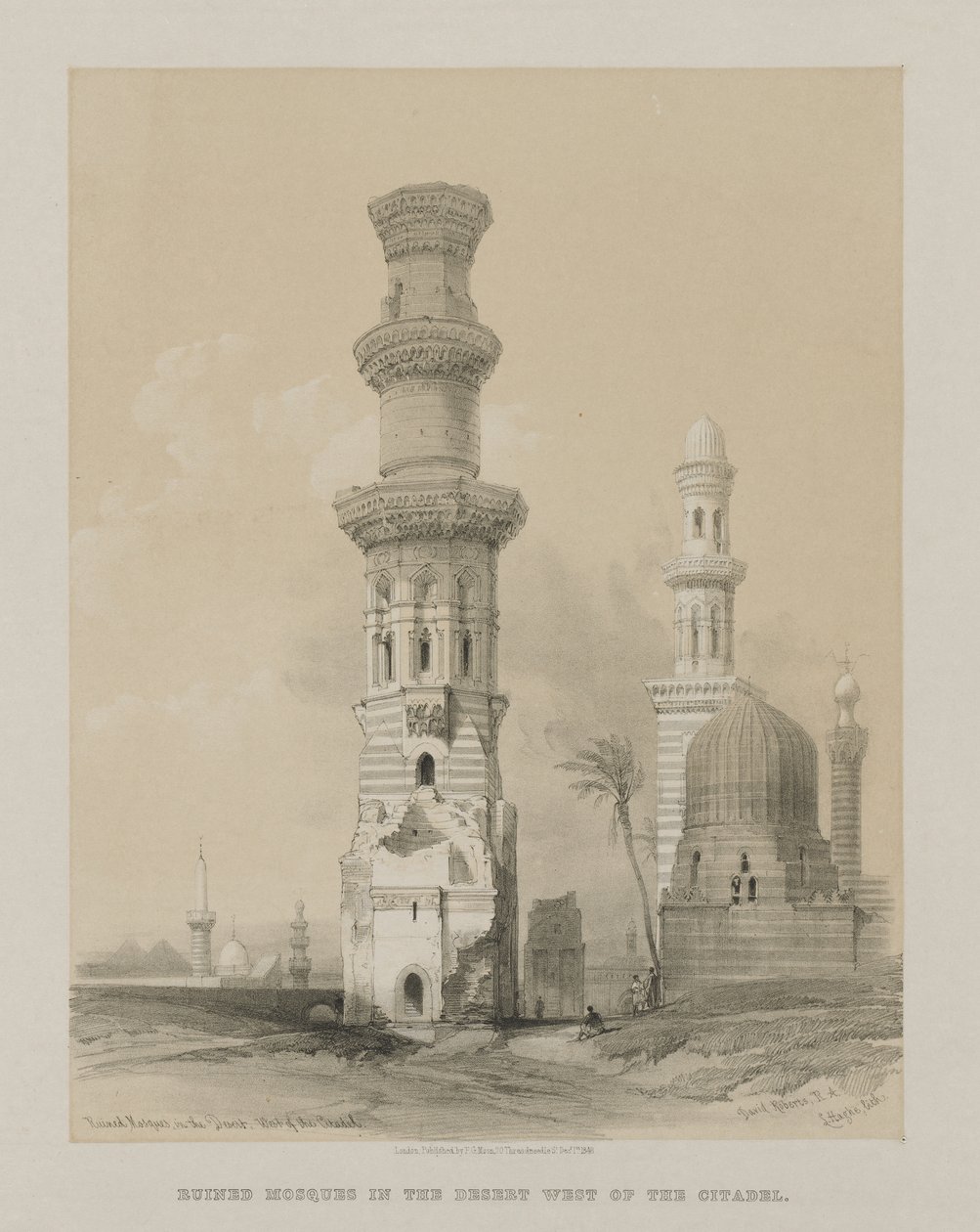 Mısır ve Nubia, Cilt III: Çölde Harap Camiler, Kalenin Batısı by Louis Haghe