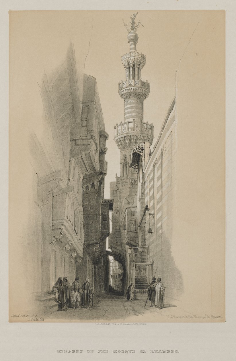 Mısır ve Nubia, Cilt III: El Rhamree Camii Minaresi by Louis Haghe
