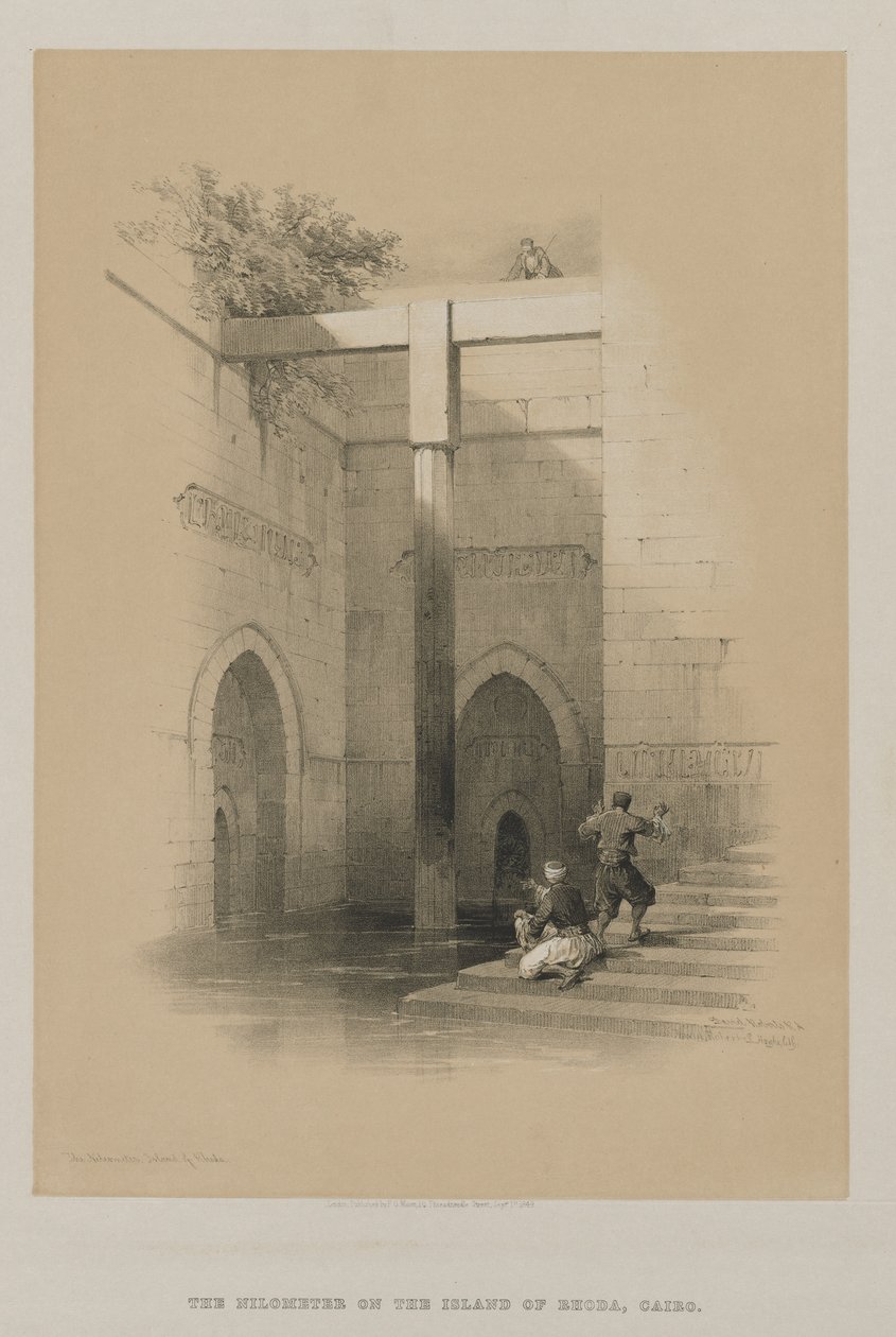 Mısır ve Nubia, Cilt III: Nileometre. Rhoda Adası, 1849. by Louis Haghe
