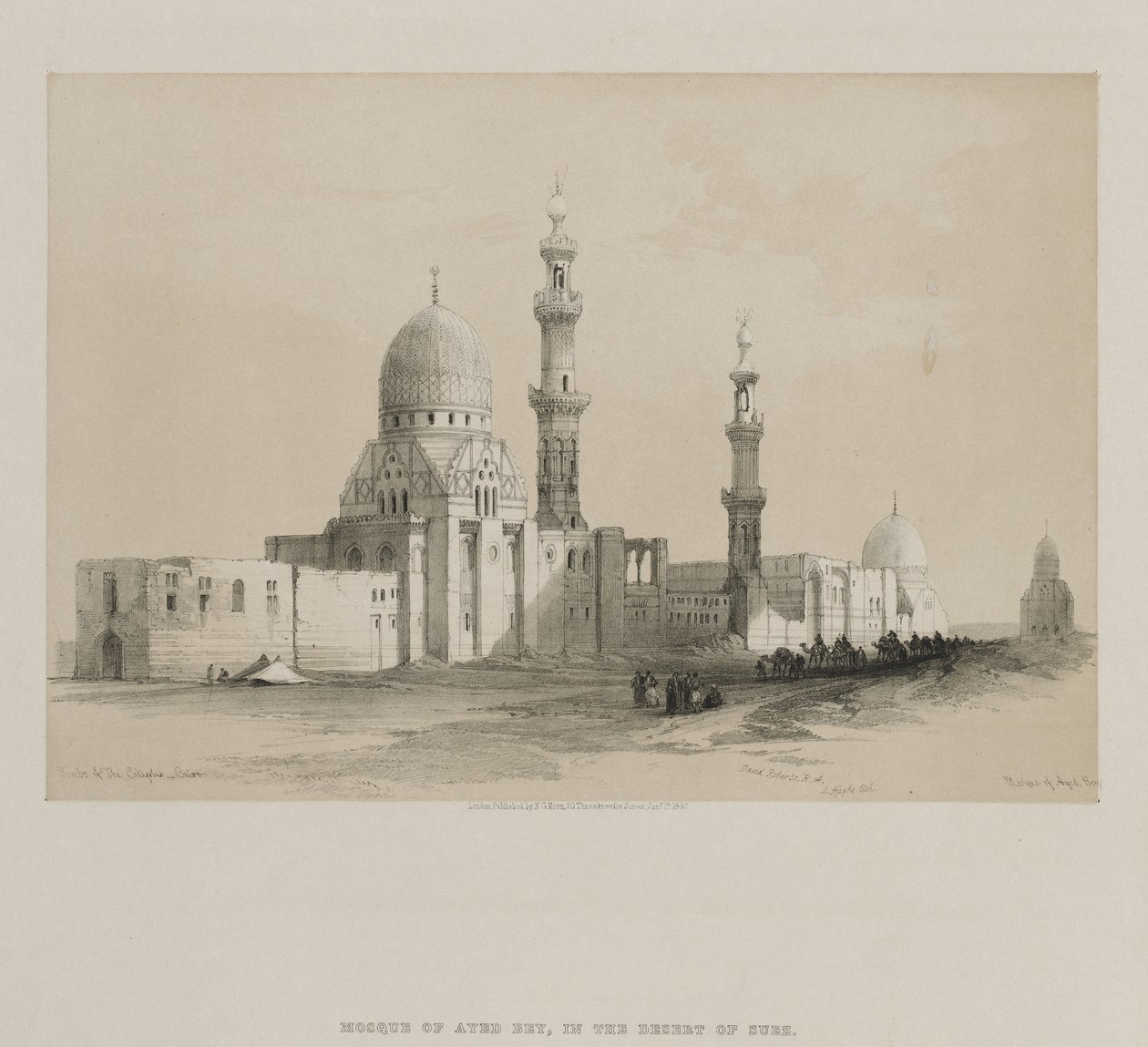 Mısır ve Nubia, Cilt III: Halife Mezarları-Kahire. Ayed Bey Camii, 1849. by Louis Haghe