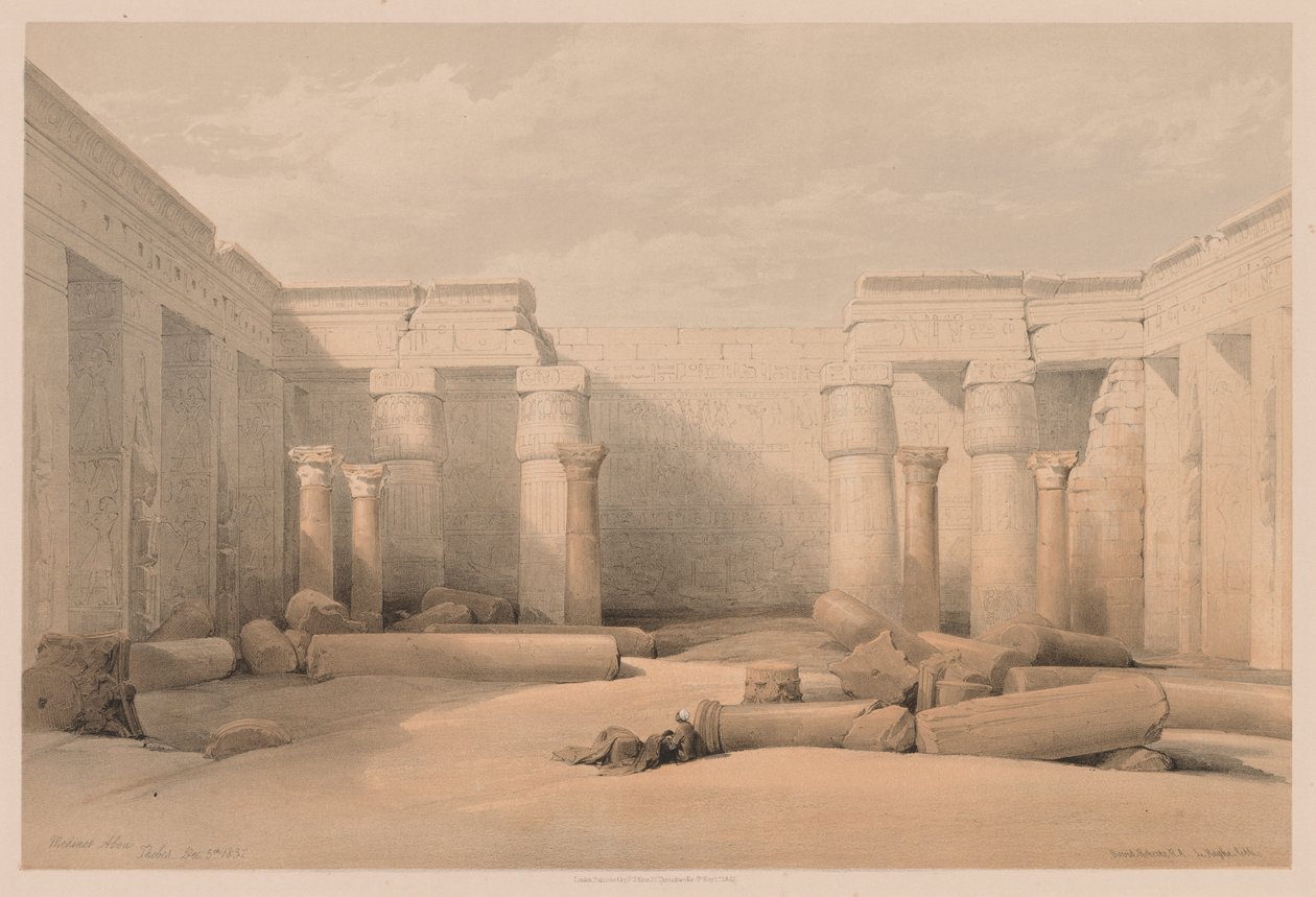 Mısır ve Nubia: Cilt II - No. 18, Medinet Abou, Thebes by Louis Haghe