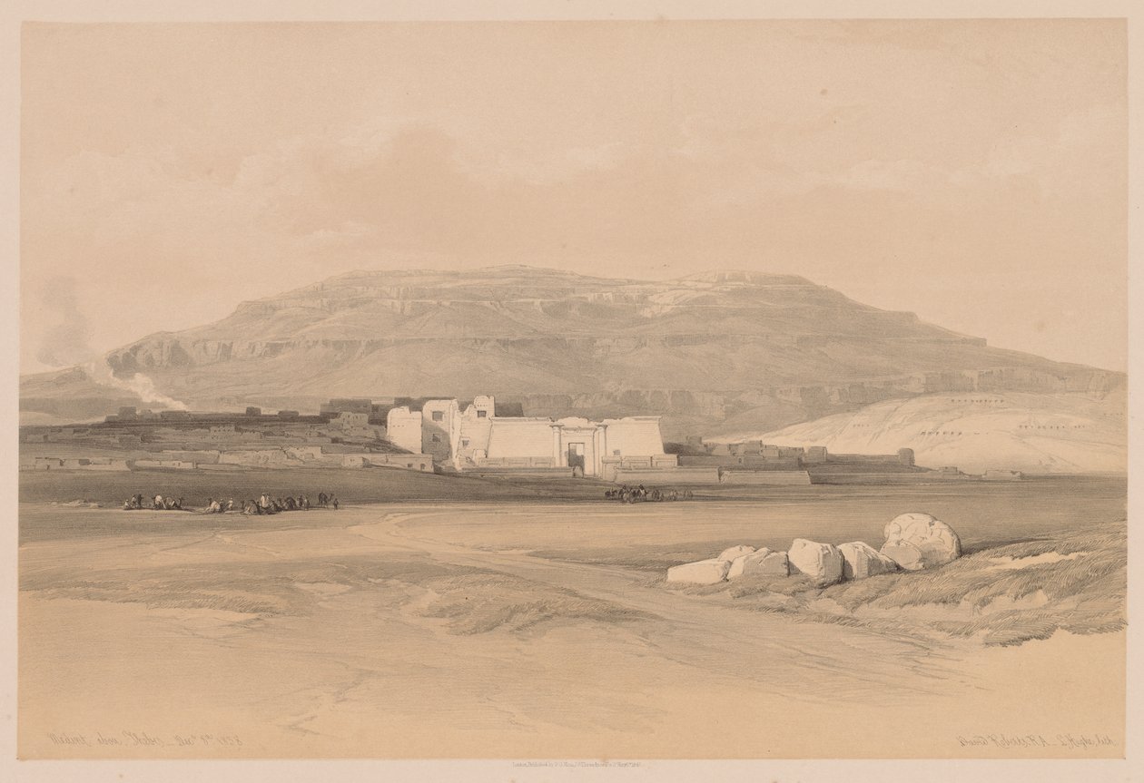Mısır ve Nubia: Cilt II - No. 20, Medinet Abou, Thebes, 1838. by Louis Haghe