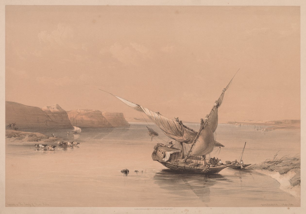 Mısır ve Nubia: Cilt II - No. 6, Nubia İbrim Kalesine Yaklaşım by Louis Haghe