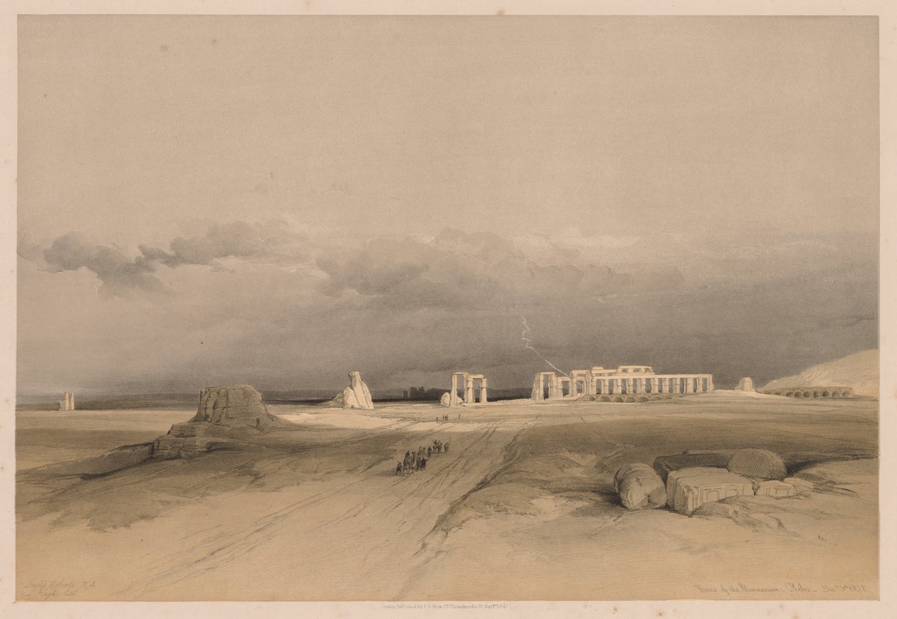 Mısır ve Nubia: Cilt II - No. 8, Memnonium Harabeleri, Thebes, 1838. by Louis Haghe