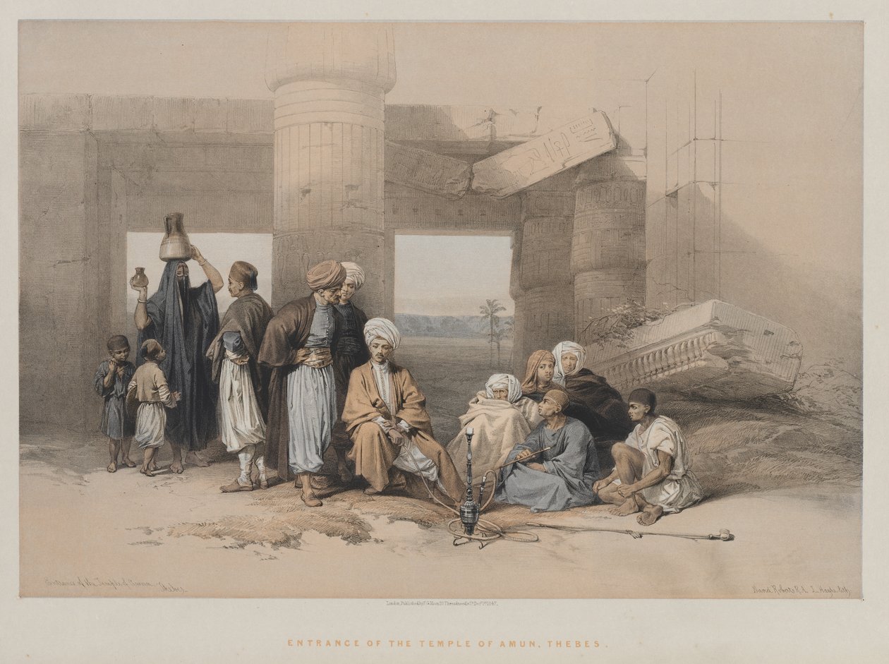 Mısır ve Nubia, Cilt II: Amun Tapınağının Girişi, Thebes, 1847. by Louis Haghe