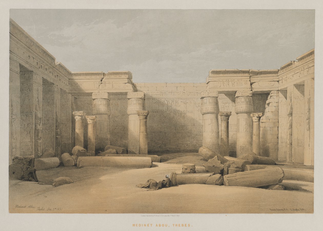 Mısır ve Nubia, Cilt II: Medinet Abou, Thebes, 1847. by Louis Haghe