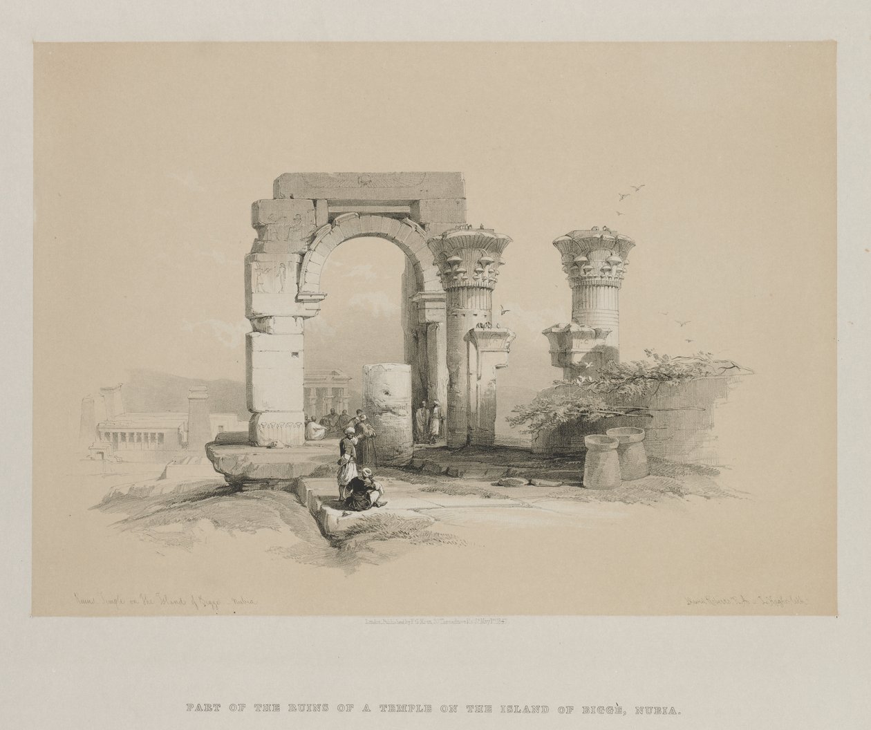 Mısır ve Nubia, Cilt II: Harabeler - Biggeh Adasındaki Tapınak, Nubia, 1847. by Louis Haghe