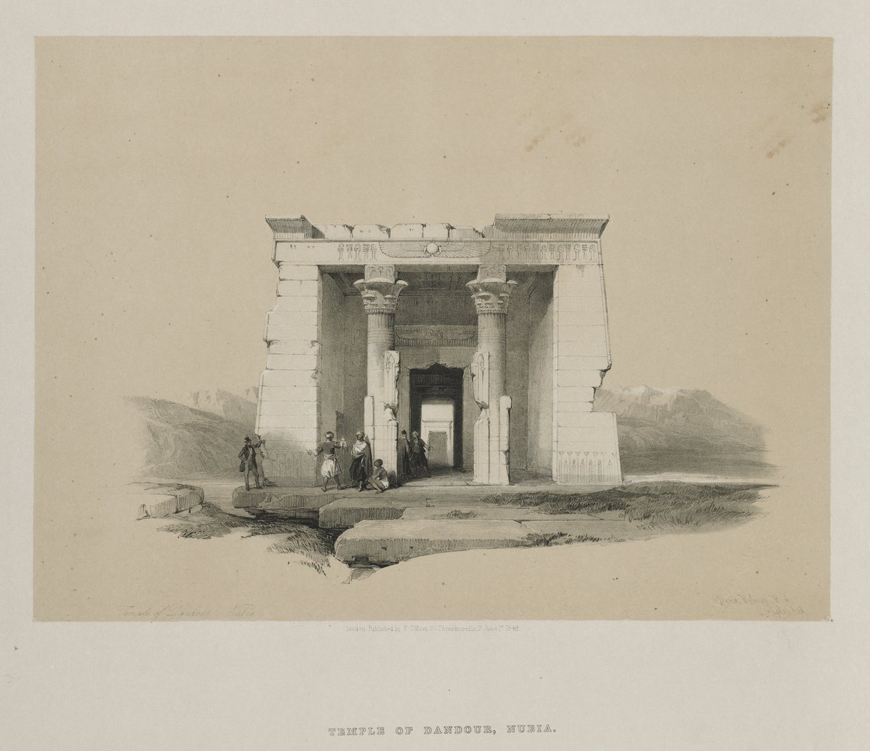 Mısır ve Nubia, Cilt II: Dandur Tapınağı, Nubia, 1848. by Louis Haghe