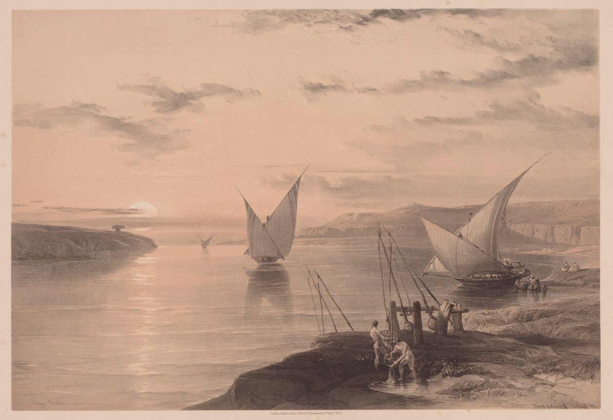 Mısır ve Nubia: Cilt I - No. 12, Hadjar Silsilis by Louis Haghe
