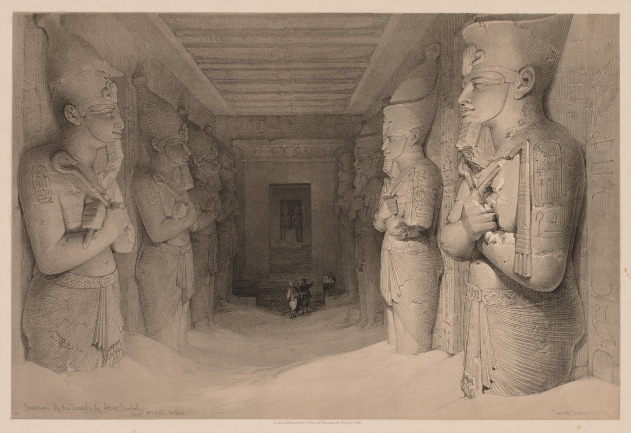 Mısır ve Nubia: Cilt I - No. 14, Tapınağın İçi Aboo Simbel by Louis Haghe