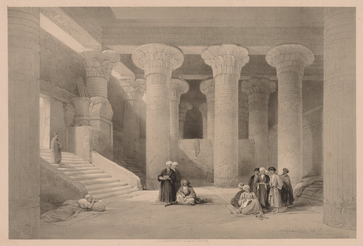 Mısır ve Nubia: Cilt I - No. 24, Esneh Tapınağı, 1838. by Louis Haghe
