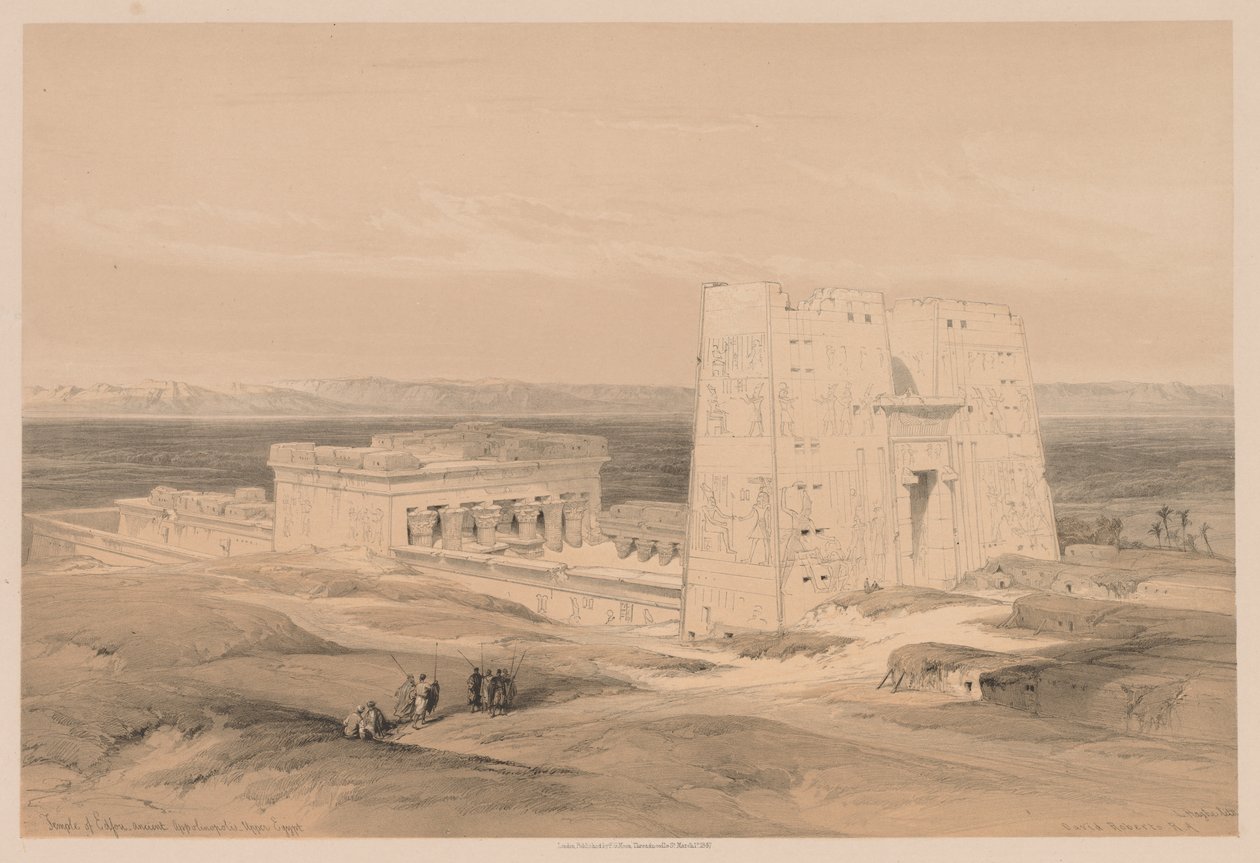 Mısır ve Nubia: Cilt I - No. 34, Edfou Tapınağı. Antik Appolinopolis, Yukarı Mısır by Louis Haghe