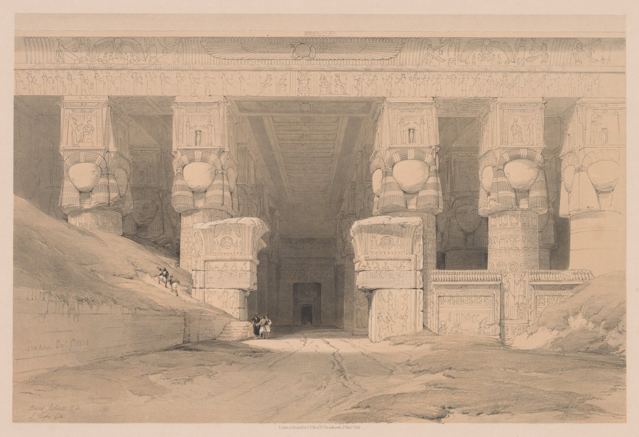 Mısır ve Nubia: Cilt I - No. 35, Dendera, 1838. by Louis Haghe
