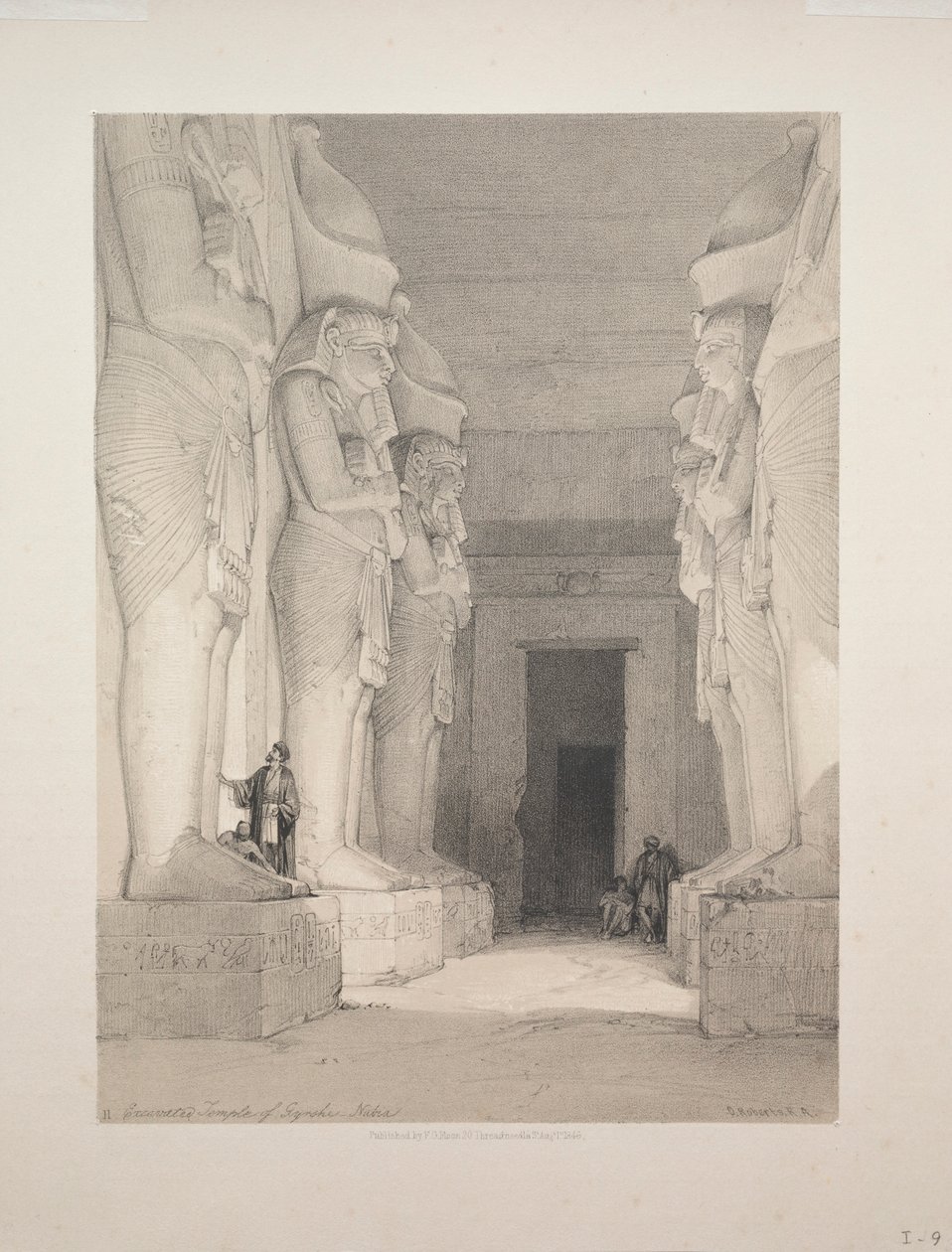 Mısır ve Nubia: Cilt I - No. 9, Kazılan Gyrshe Tapınağı, Nubia, 1838. by Louis Haghe