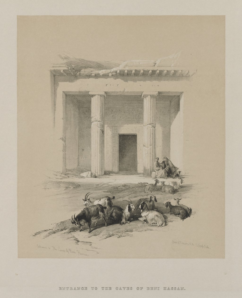 Mısır ve Nubia, Cilt I: Beni-Hasan Mağaralarına Giriş by Louis Haghe