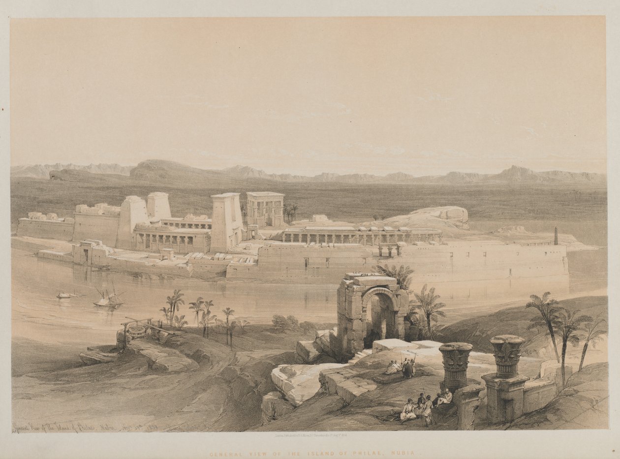 Mısır ve Nubia, Cilt I: Philae Adasının Genel Görünümü, Nubia by Louis Haghe
