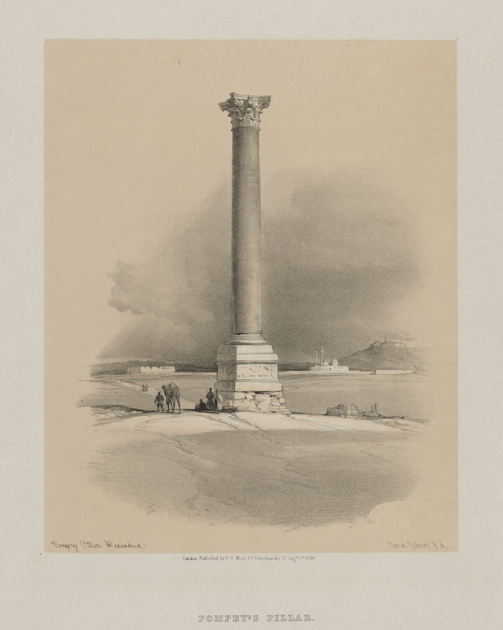 Mısır ve Nubia, Cilt I: Pompey Sütunu, İskenderiye by Louis Haghe