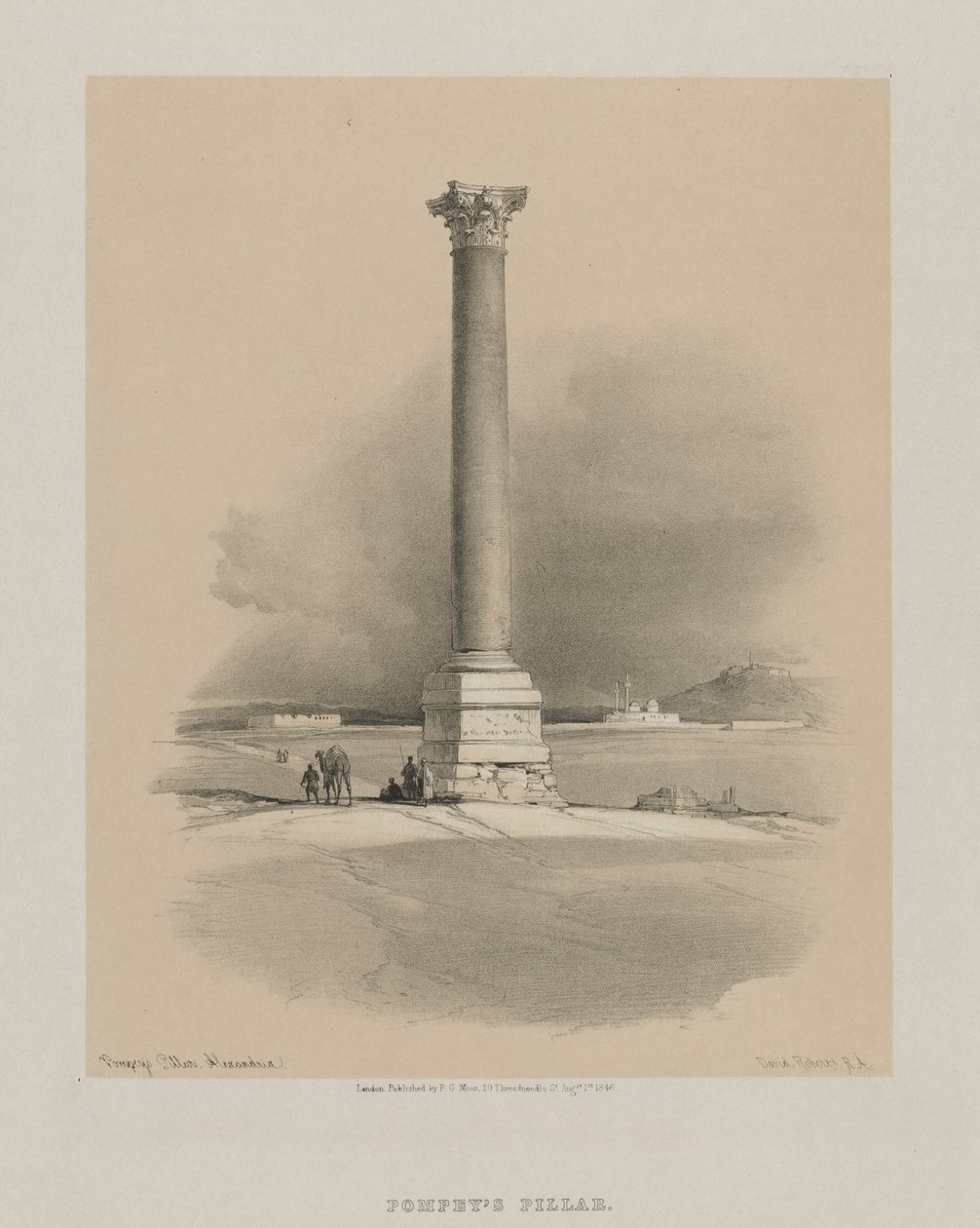Mısır ve Nubia, Cilt I: Pompey Sütunu, İskenderiye, 1846. by Louis Haghe