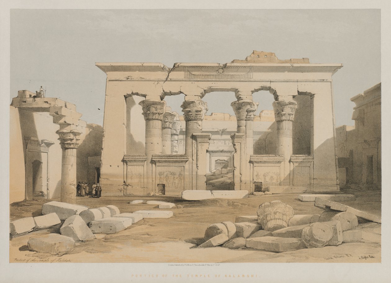 Mısır ve Nubia, Cilt I: Kalabshe Tapınağı Portikosu, 1847. by Louis Haghe