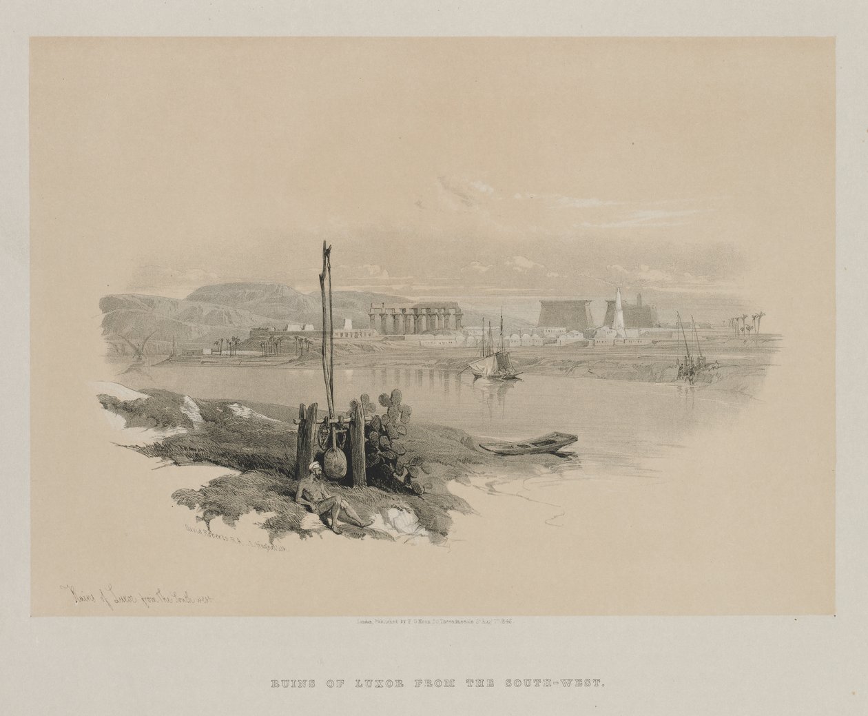 Mısır ve Nubia, Cilt I: Güneybatıdan Luksor Harabeleri, 1846. by Louis Haghe