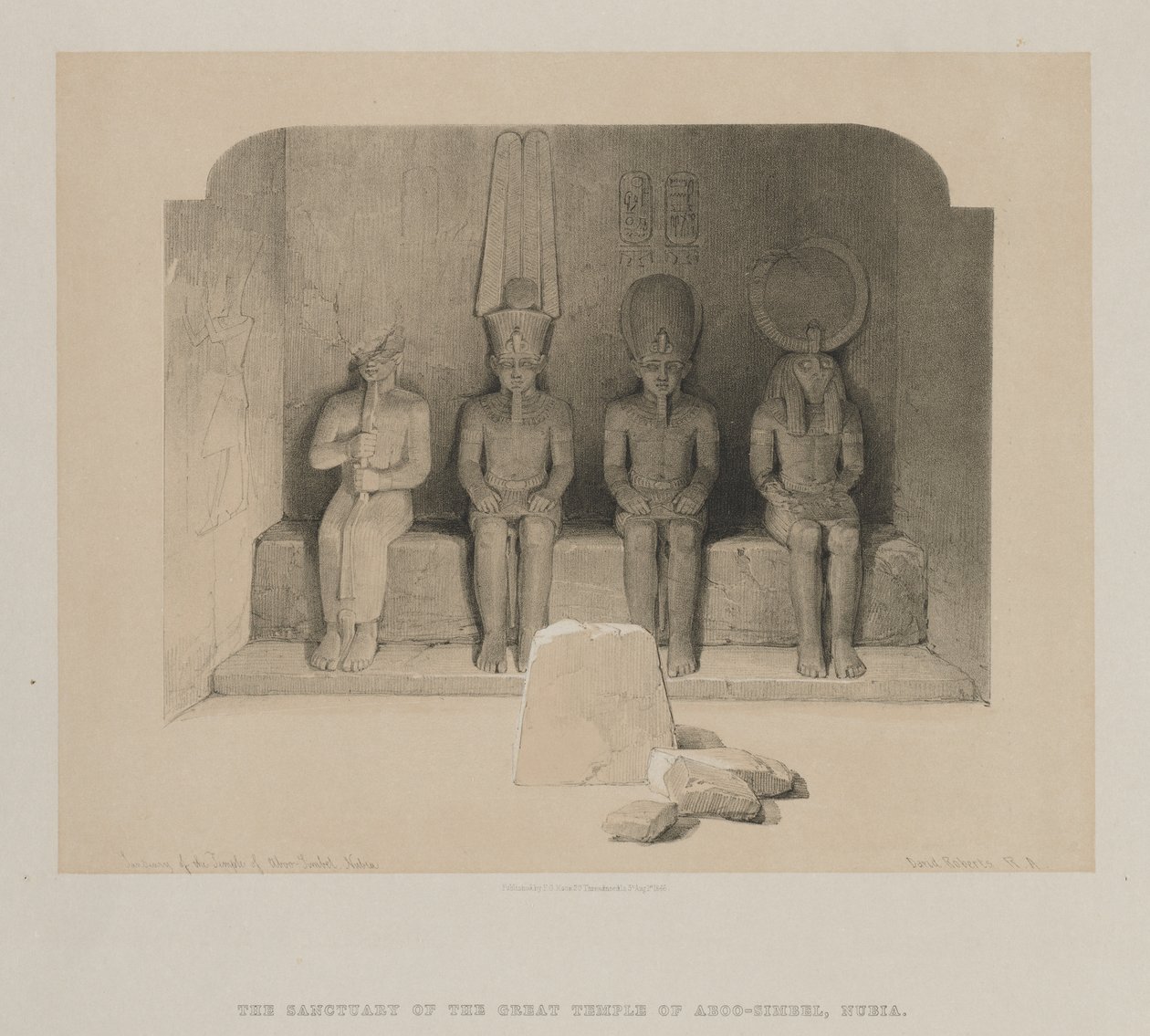 Mısır ve Nubia, Cilt I: Aboo-Simbel Tapınağı Kutsal Alanı, Nubia, 1846. by Louis Haghe