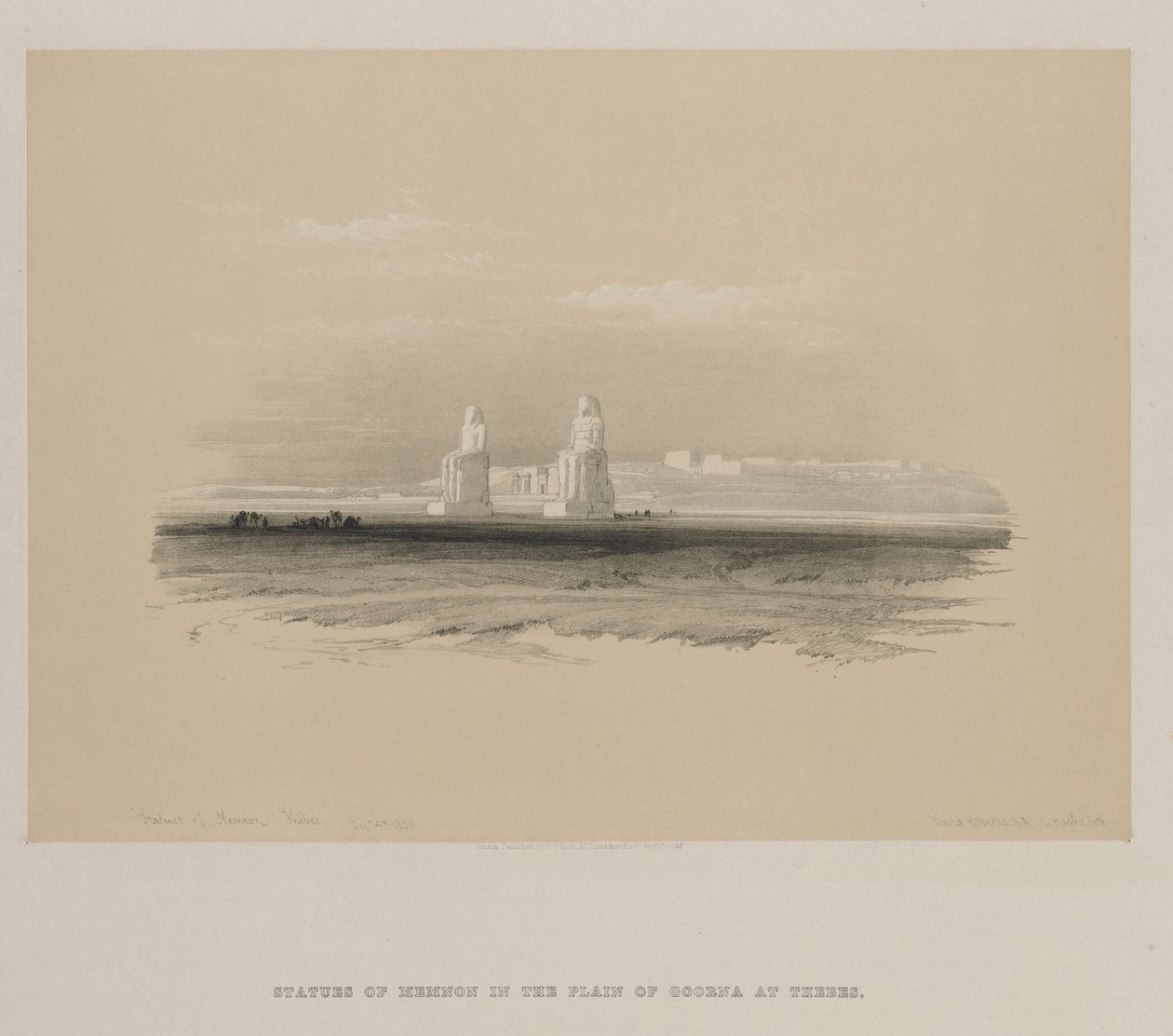 Mısır ve Nubia, Cilt I: Memnon Heykelleri, Thebes by Louis Haghe