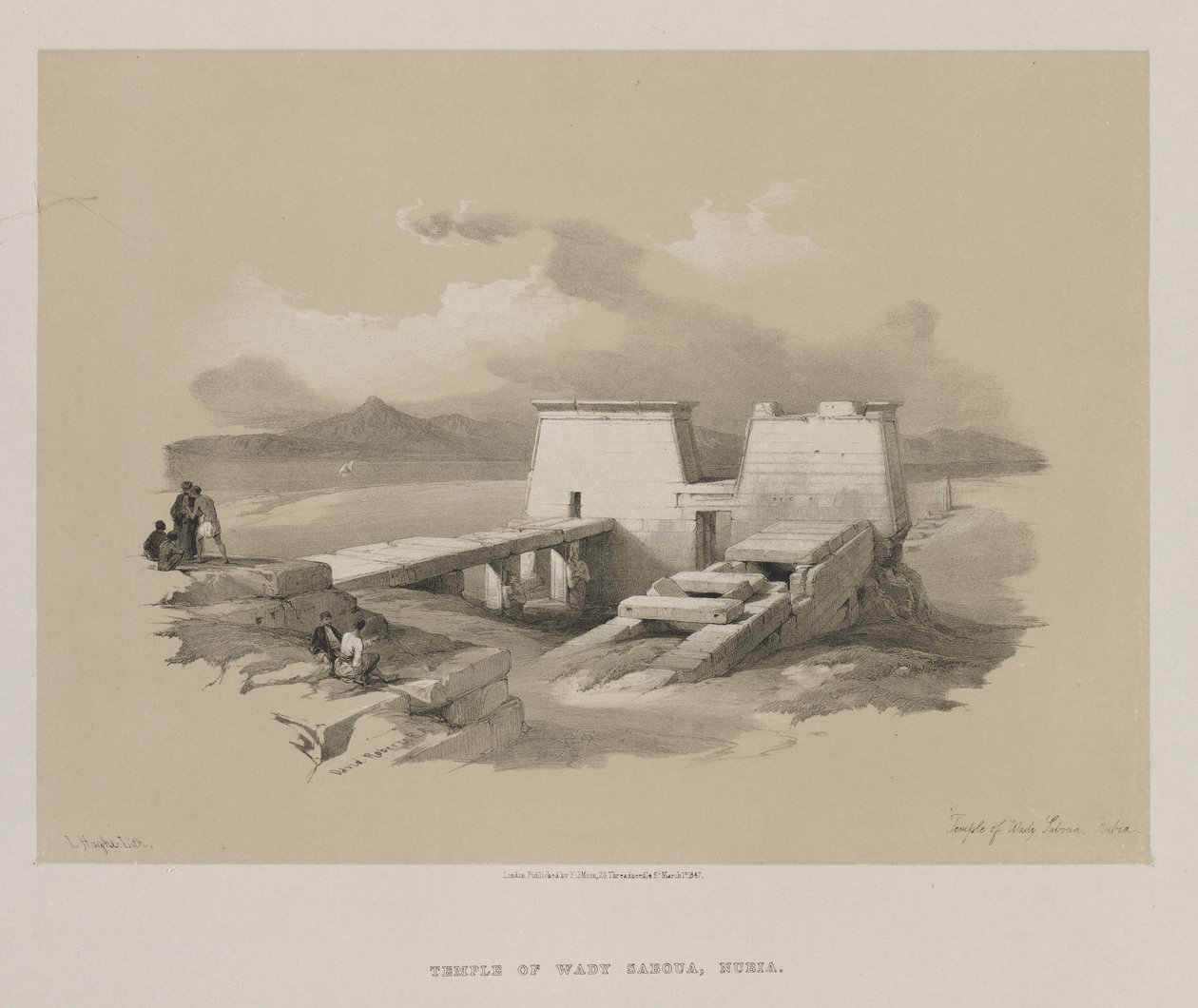 Mısır ve Nubia, Cilt I: Wady Saboua Tapınağı, Nubia, 1846. by Louis Haghe