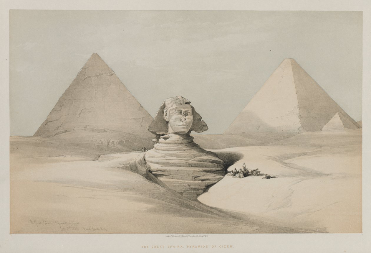 Mısır ve Nubia, Cilt I: Büyük Sfenks, Gezeeh Piramitleri by Louis Haghe