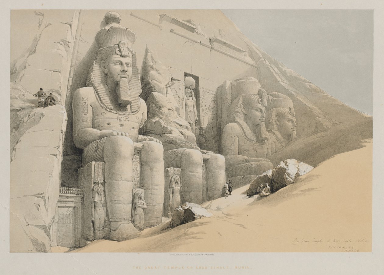 Mısır ve Nubia, Cilt I: Büyük Aboo-Simble Tapınağı, Nubia, 1846. by Louis Haghe