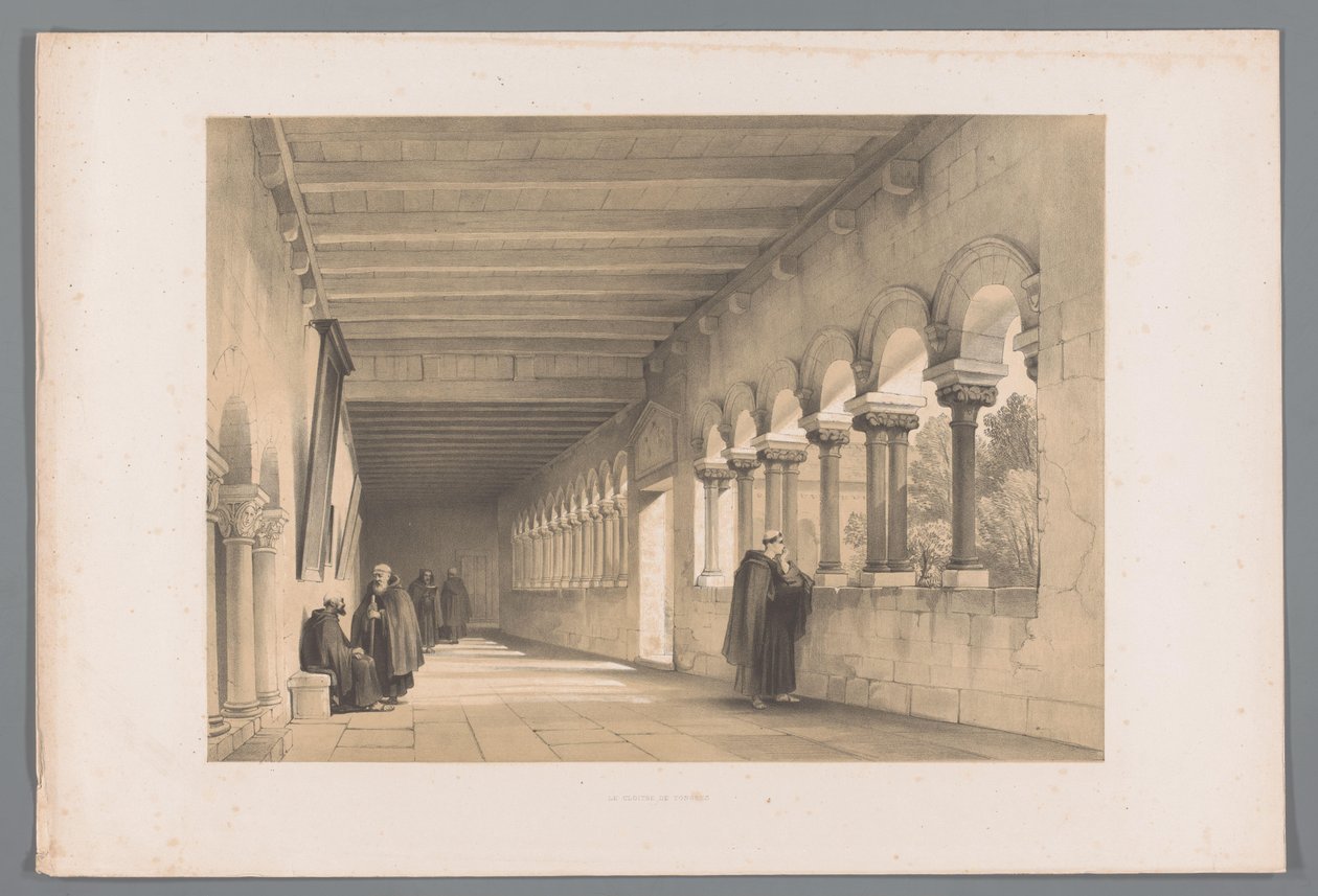 Tongeren'de Cloitre Le cloitre de Tongres (nesnedeki başlık) by Louis Haghe