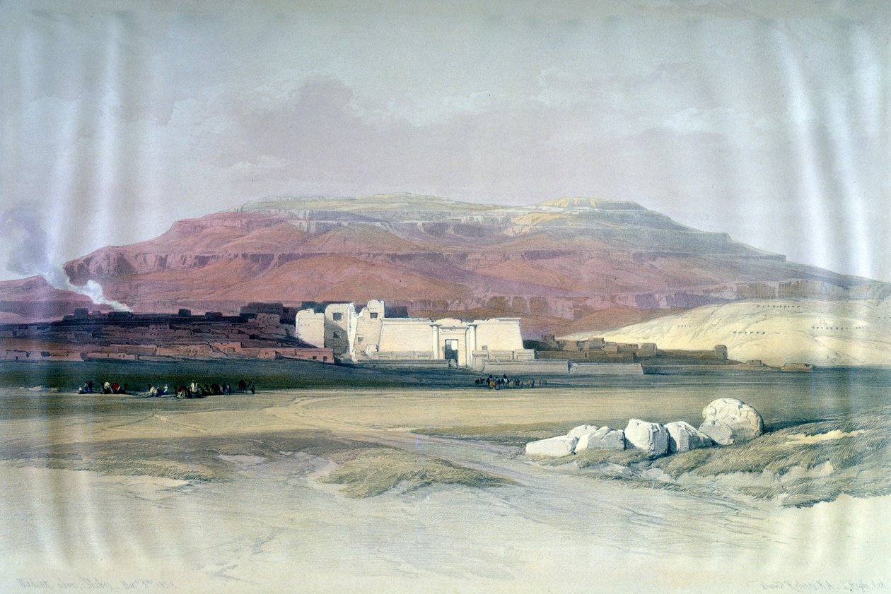 Medinet Abou, Thebes, 8 Aralık 1832, Mısır, 19. yüzyıl by Louis Haghe