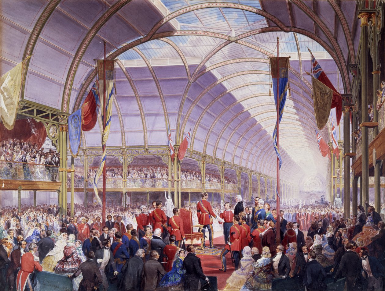 Sir Thomas Fairbairn, Manchester, Mayıs 1857'deki Art Treasures Sergisinde adresi Prince Consort'a teslim ederken (kağıt üzerine kurşun kalem, sulu boya ve guaş) by Louis Haghe