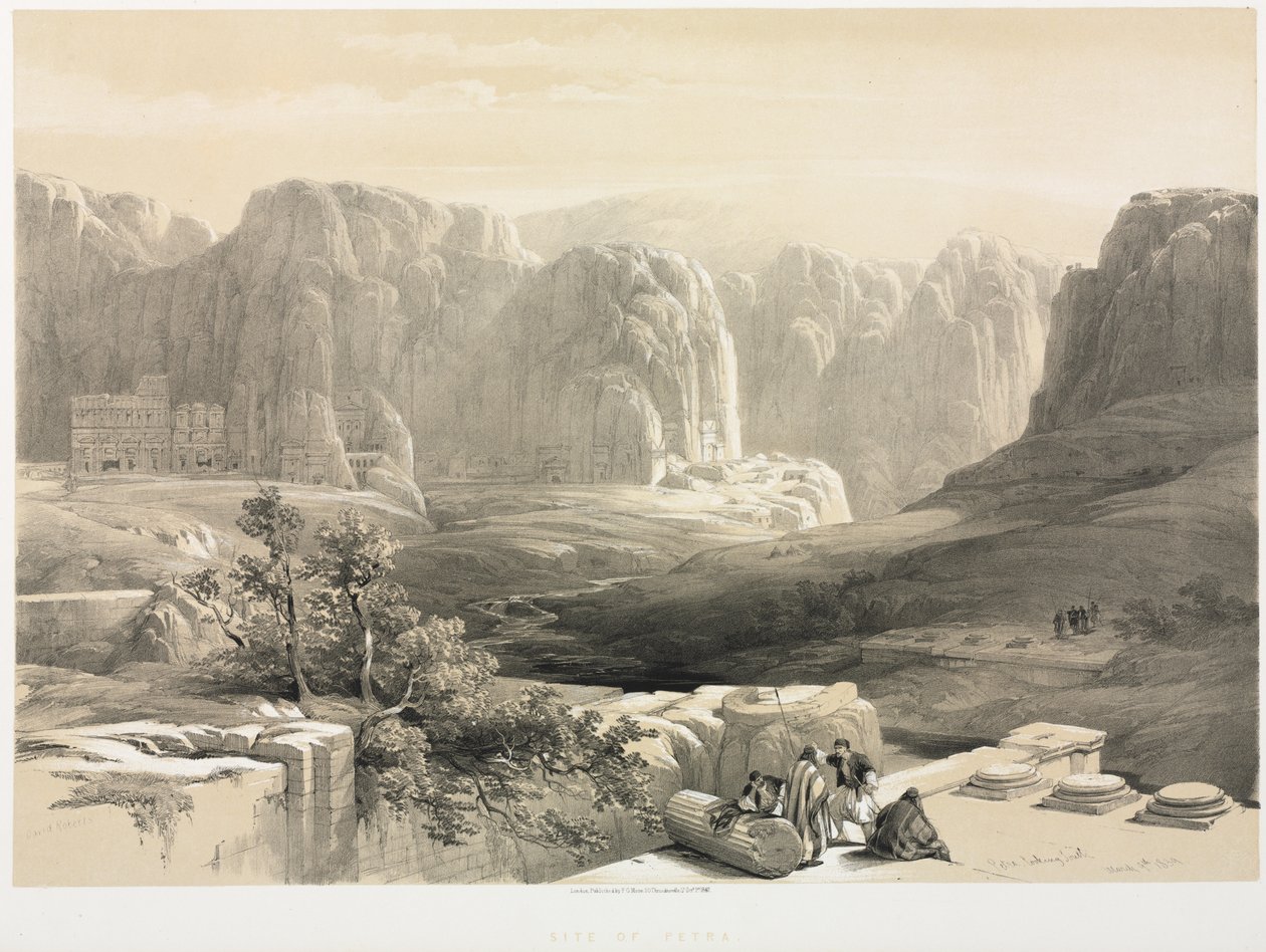 Kutsal Topraklar, Suriye, İdumea, Arabistan, Mısır ve Nubia (Cilt III): Petra, Güneye Bakış by Louis Haghe