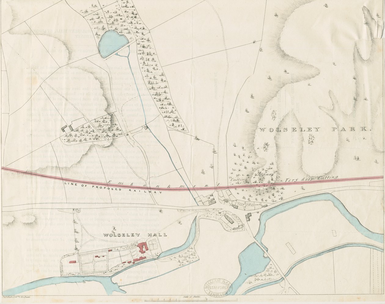 Wolseley Hall: renk tonu üzerine litografi, nd [1806-1885] by Louis Haghe