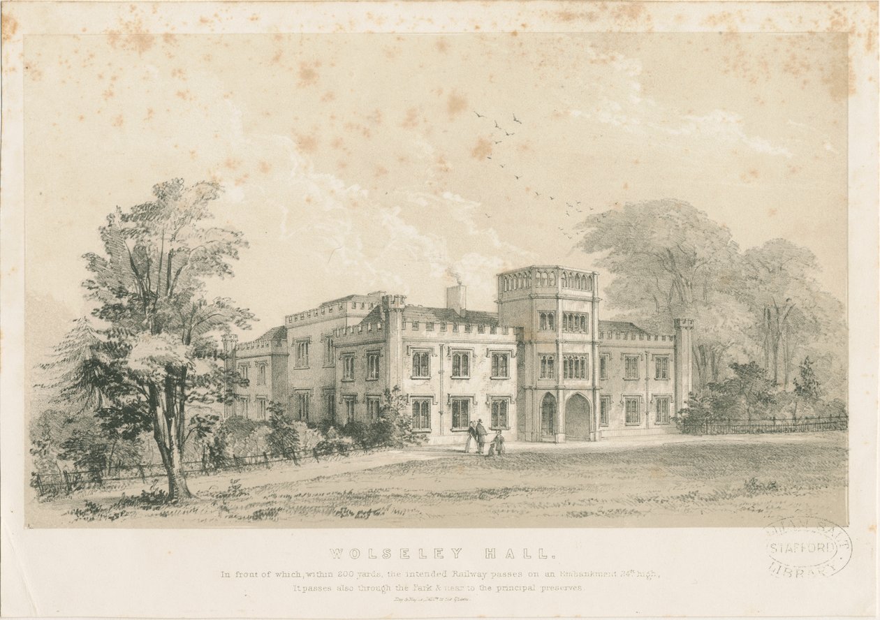 Wolseley Hall: çelik gravür, nd [c 1830] (baskı) by Louis Haghe