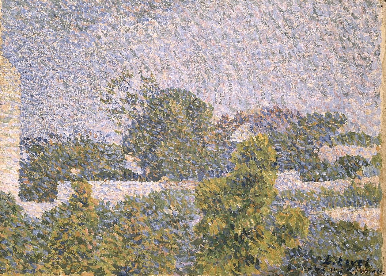 Peyzaj (katmanlı karton üzerine kabri(?)) by Louis Hayet