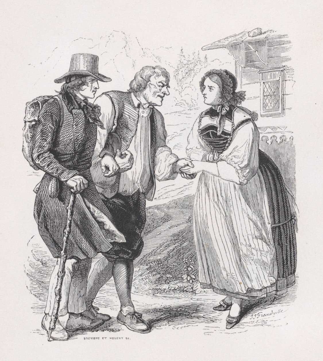 The Traveller from The Complete Works of Béranger, 1836. Yaratıcılar: Louis-Henri Brevière, Cesar-Auguste Hebert. by Louis Henri Brevière, Cesar Auguste Hebert