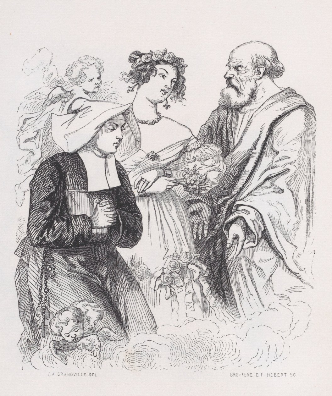 The Two Sisters of Charity, The Complete Works of Béranger, 1836. Yaratıcılar: Louis-Henri Brevière, Cesar-Auguste Hebert. by Louis Henri Brevière, Cesar Auguste Hebert