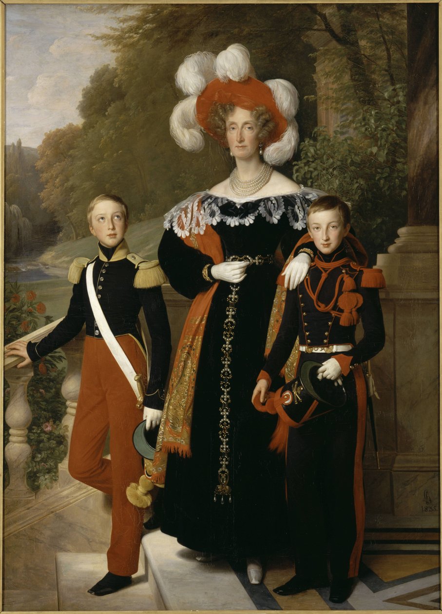 Kraliçe Marie-Amelie Çocukları ile by Louise Marie Jeanne Hersent