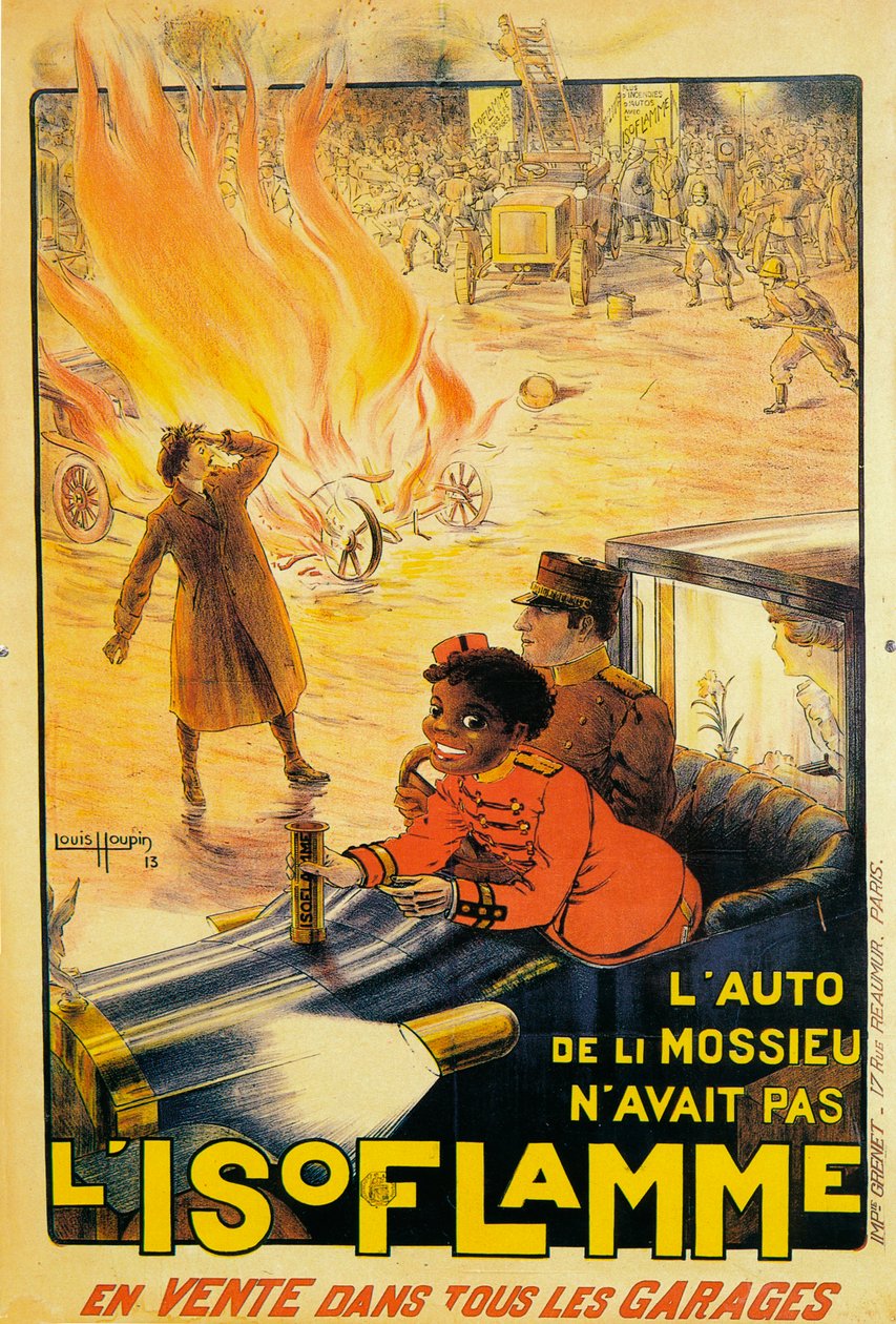 Isoflamme yangın söndürücü reklamı, 1913 by Louis Houpin
