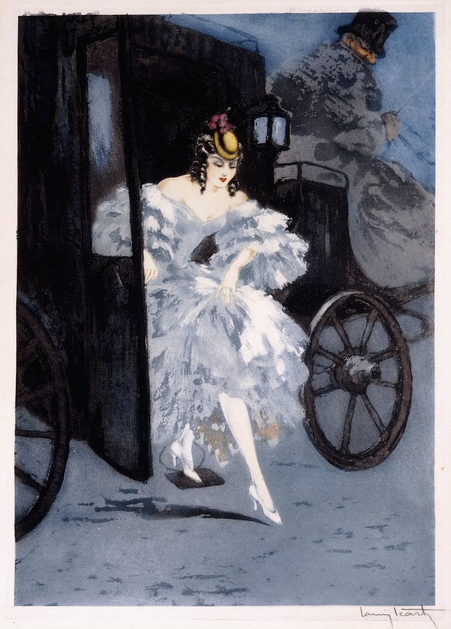 Varış, c.1941 (aşındırma ve kuru nokta) by Louis Icart
