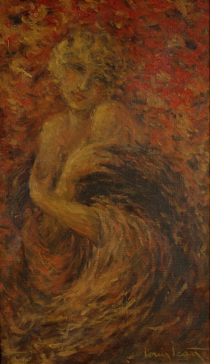 Fanny, bir pelerinle sarılmış by Louis Icart